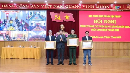Bản tin Thời sự tối 26/12/2025:&nbsp;Ban Tuyên giáo và Dân vận Tỉnh ủy triển khai nhiệm vụ năm 2026